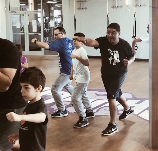 Boxing with kids crunch gym #FatherhoodIsLit